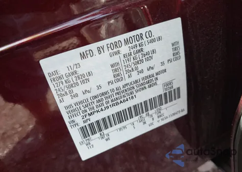 2024 Ford Edge St-Line z USA, uszkodzony, nr VIN 2FMPK4J91RBA64181